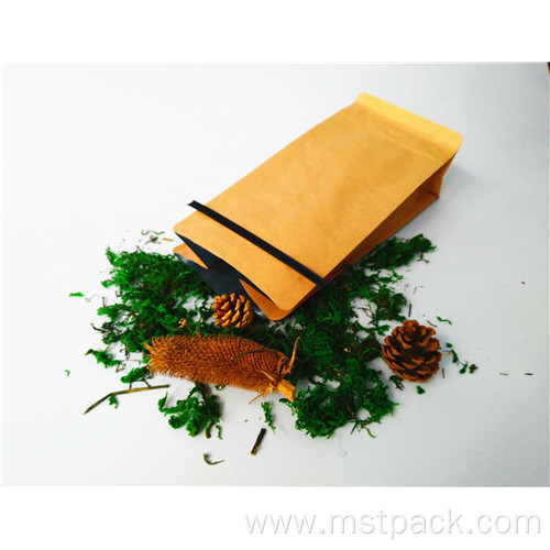 Kraft Paper Flat Bottom Pouch With Tin Tie